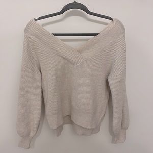 Pink Rose Cream Off Shoulder Sweater Size Small